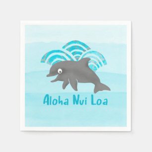 Serviette En Papier Keiki Watercolor Dolphin