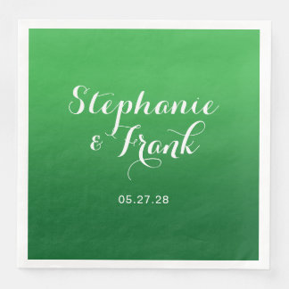 Serviette En Papier Kelly à Forest Green Gradient Mariage