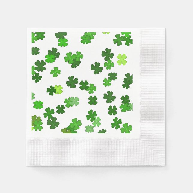 Serviette En Papier Kelly green "Shamrocks en train de tomber" (Devant)