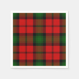 Serviette En Papier Kerr tartan rouge vert plaid