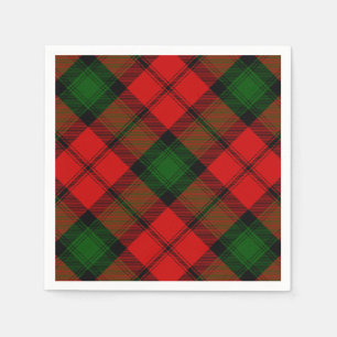 Serviette En Papier Kerr tartan rouge vert plaid