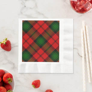 Serviette En Papier Kerr tartan rouge vert plaid