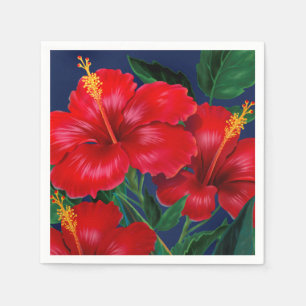Serviette En Papier Ketmie hawaïenne de paradis tropical florale