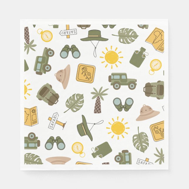 Serviette En Papier Kid's Safari Birthday Party (Devant)