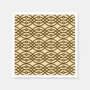 Serviette En Papier Kimono imprimé, bronzé et chocolat