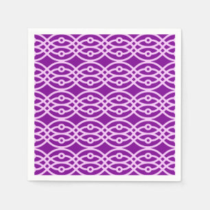 Serviette En Papier Kimono imprimé, violet et lavande
