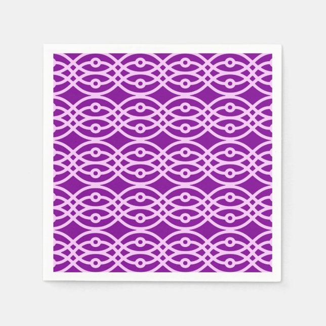 Serviette En Papier Kimono imprimé, violet et lavande (Devant)