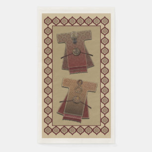 Serviette En Papier Kimonos Gold et Red Bath