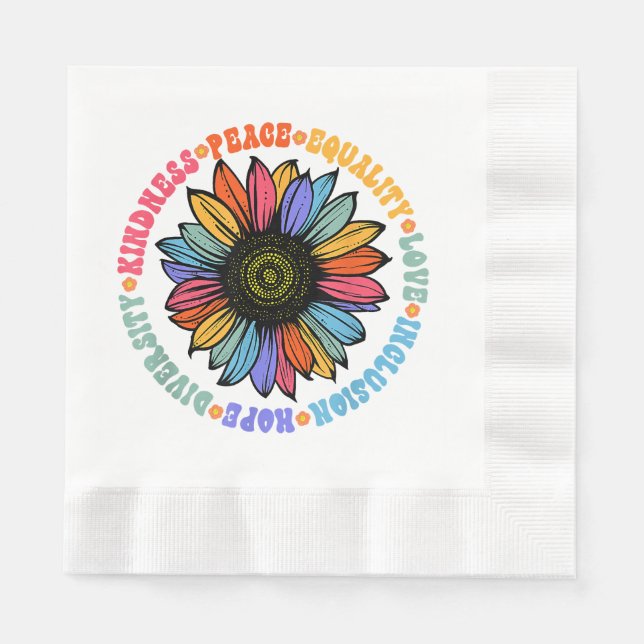 Serviette En Papier Kindness Peace Equality Love Hope Diversity Human (Devant)