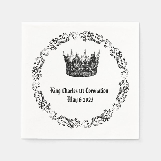 Serviette En Papier King Charles 111 Coronation Napkins (Devant)