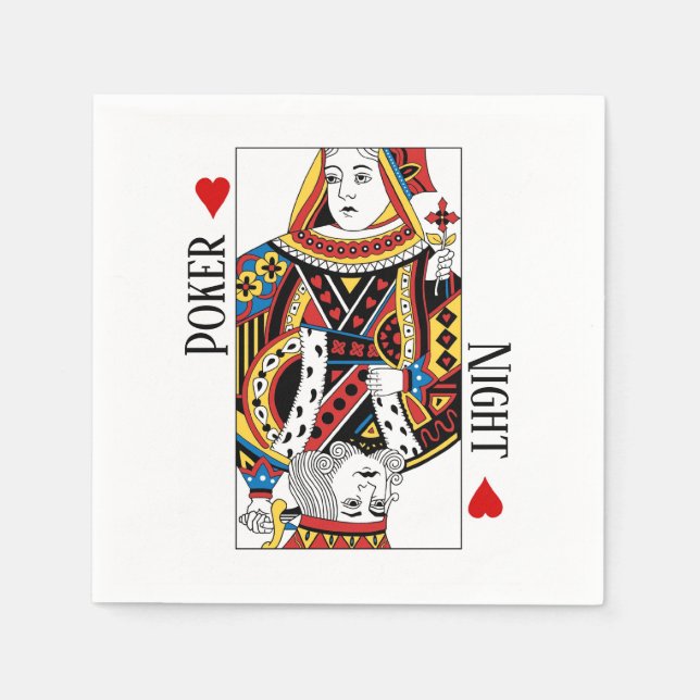 Serviette En Papier King & Queen of Hearts Las Vegas Mariage (Devant)