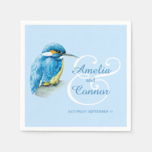 Serviette En Papier Kingfisher oiseau aquarelle art personnalisé maria