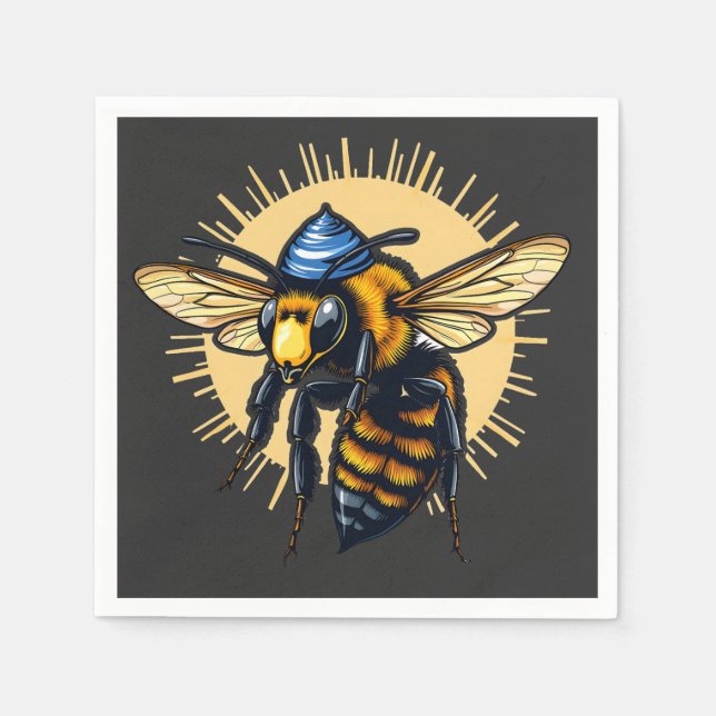 Serviette En Papier Kippah juif de l'apiculture Hanoukka (Devant)