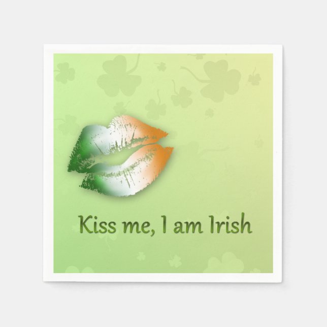 Serviette En Papier Kiss Me I am Irish - Papier Napkin (Devant)