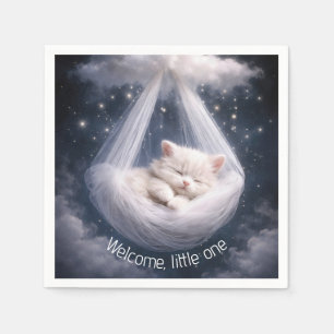 Serviette En Papier Kit de Baby Shower Chatons dans un Hamac en Tulle