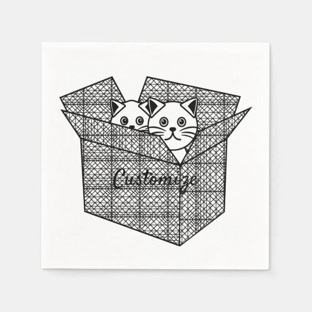 Serviette En Papier Kittens dans une boîte Thunder_Cove (Devant)