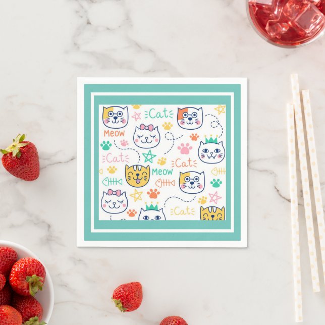 Serviette En Papier Kitty Cat (En situation)