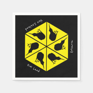 Serviette En Papier Kiwi Bird & New Zealand/ Aotearoa Islands (pizza)