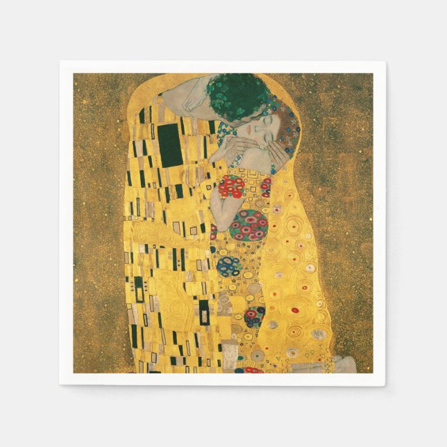 Serviette En Papier Klimt // La peinture de baiser (Devant)