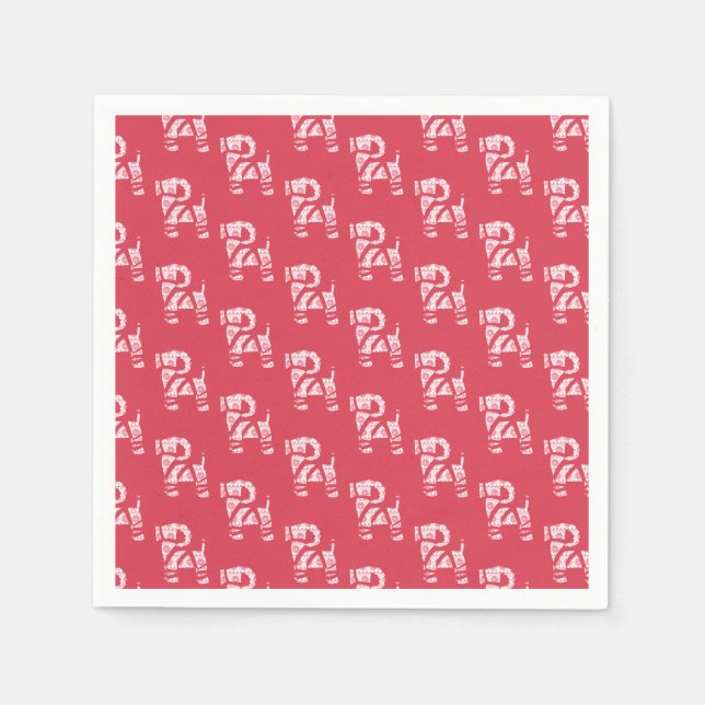 Serviette En Papier Knit d'hiver Noël Yule Bock Papier Naples (Devant)