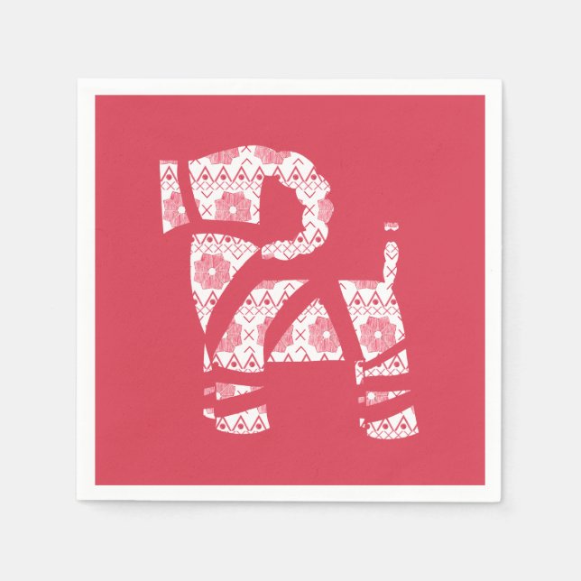 Serviette En Papier Knit d'hiver Noël Yule Bock Papier Naples (Devant)