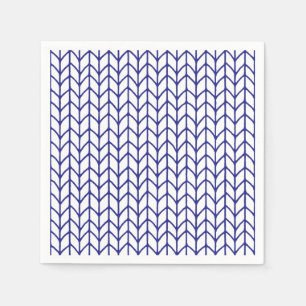 Serviette En Papier KNIT EN LIGNE BLEUE Standard Papier à cocktails