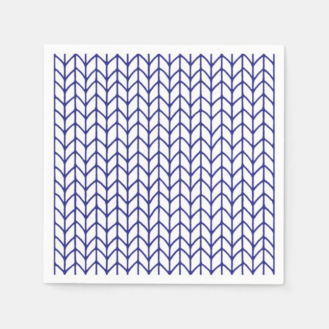 Serviette En Papier KNIT EN LIGNE BLEUE Standard Papier à cocktails (Devant)