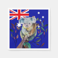 Koala aquarelle gommier drapeau australien