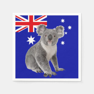 Serviette En Papier Koala avec fond de drapeau australien