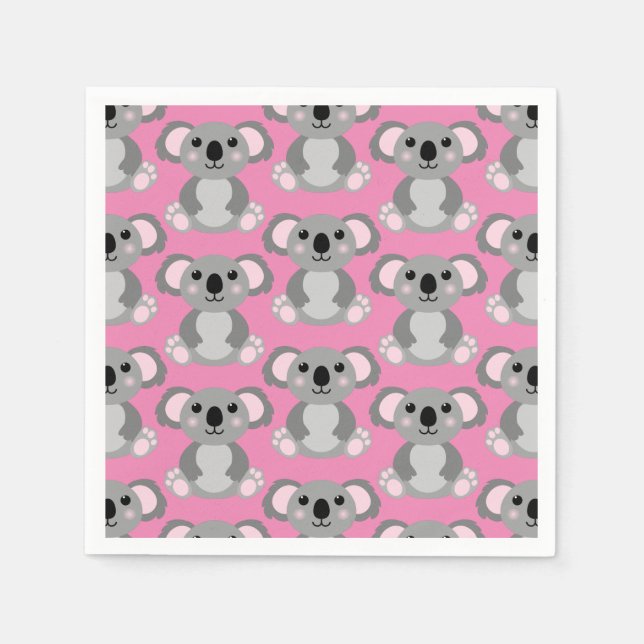 Serviette En Papier Koala Bear Cute Kid Anniversaire (Devant)