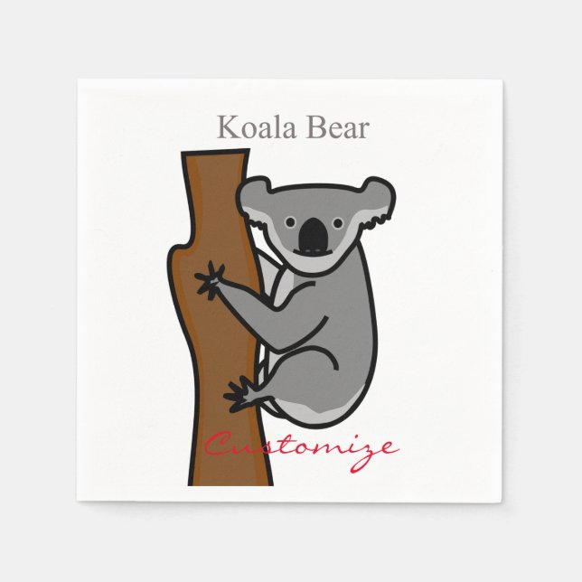 Serviette En Papier Koala Bear Escalade Tree Thunder_Cove (Devant)