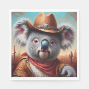 Serviette En Papier Koala Cowboy