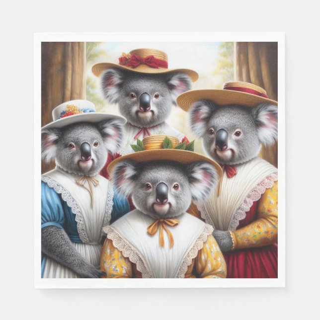 Serviette En Papier Koala Little Femmes (Devant)