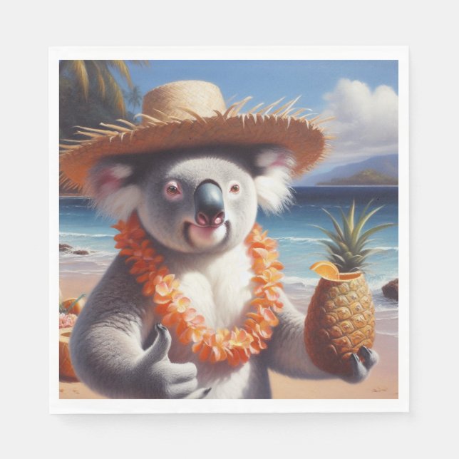 Serviette En Papier Koala Luau (Devant)