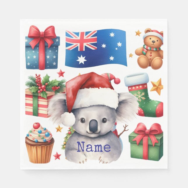 Serviette En Papier Koala sur le thème de l'Australie  (Devant)