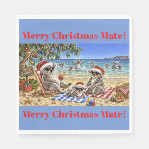 Serviette En Papier Koalas de Noël à la plage