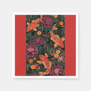 Serviette En Papier Koi et serviette de papier de pivoines