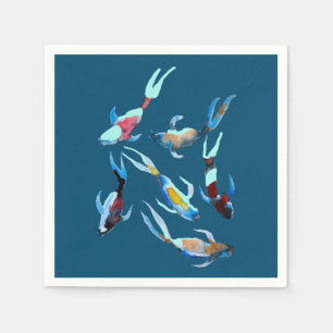Serviette En Papier koi Fish aquarelle art japonais