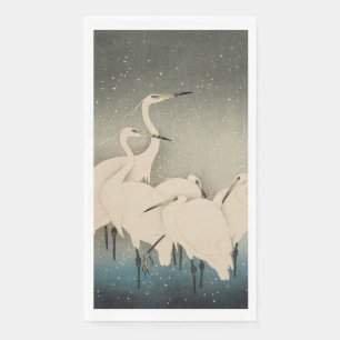 Serviette En Papier Koson White Egrets Japonais Grue Neige d'hiver