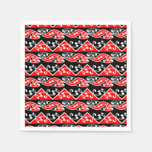 Serviette En Papier Kowhaiwhai traditionnel Maori Koru Motif