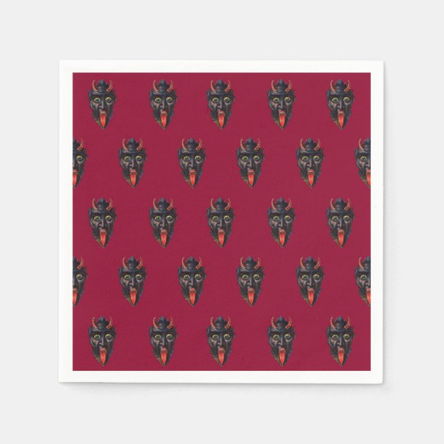 Serviette En Papier Krampus Cocktail Napkin (Devant)