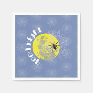 Serviette En Papier Kreuzspinne im Netz mit Tautropfen wie Perlen