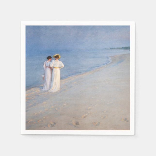 Serviette En Papier Kroyer - Soirée d'été sur Skagen Beach (Devant)