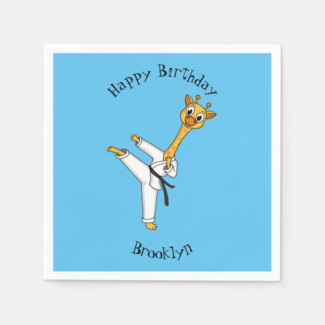 Serviette En Papier Kung Fu giraffe (Devant)