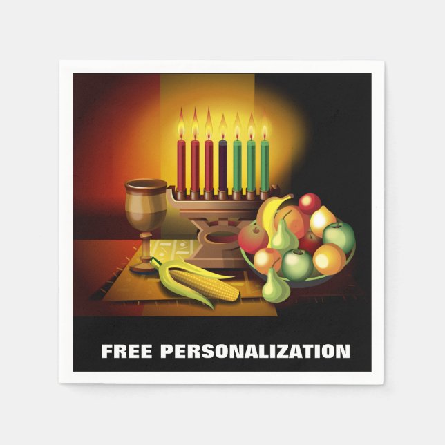 Serviette En Papier Kwanzaa Papier serviettes (Devant)