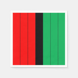 Serviette En Papier Kwanzaa Rouge Noir Vert Kinara Motif rayé