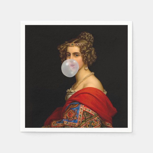 Serviette En Papier La Beauté bavaroise et le Bubble Gum	 (Devant)