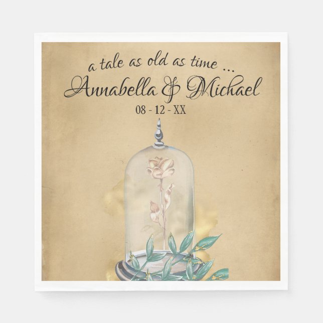 Serviette En Papier La beauté et le Rose de la Beast Fairytale (Devant)