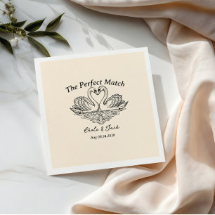 Serviette En Papier La boîte d'allumettes de mariage Couple Swan The P