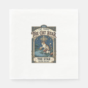 Serviette En Papier La carte de tarot de chat Star Cat Majeure Arcanum